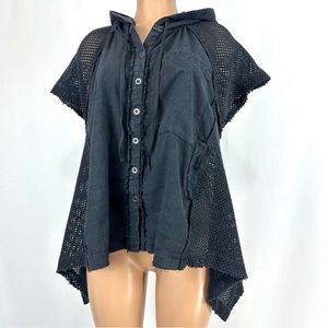 We The Free Mesh Button Up Hoodie NWOT